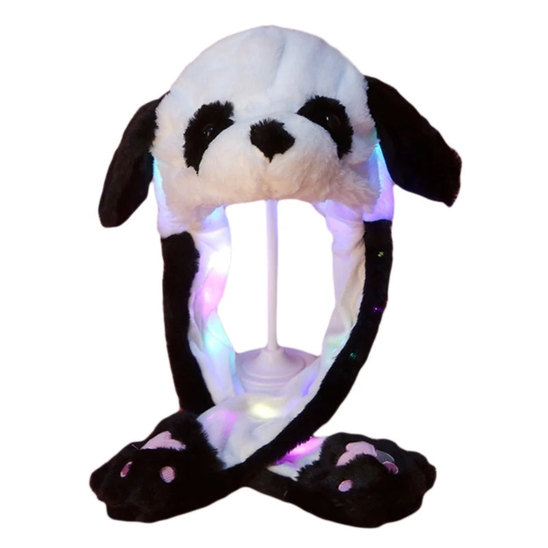 Light Up Plush Animal Hat with Moving Ears