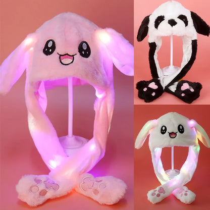 Light Up Plush Animal Hat with Moving Ears