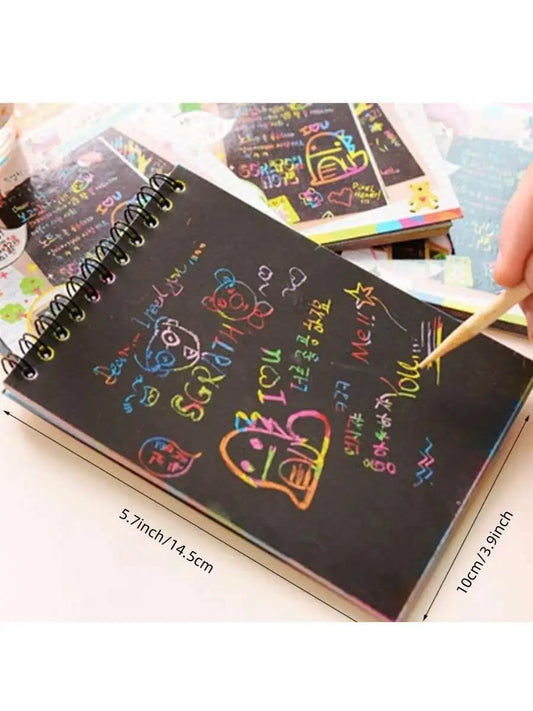 Rainbow Colorful Scratch Art Kit Notebook