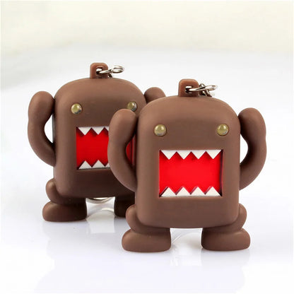 Cute Mini Action Figure Toys LED Flashlight Keychains With Sound